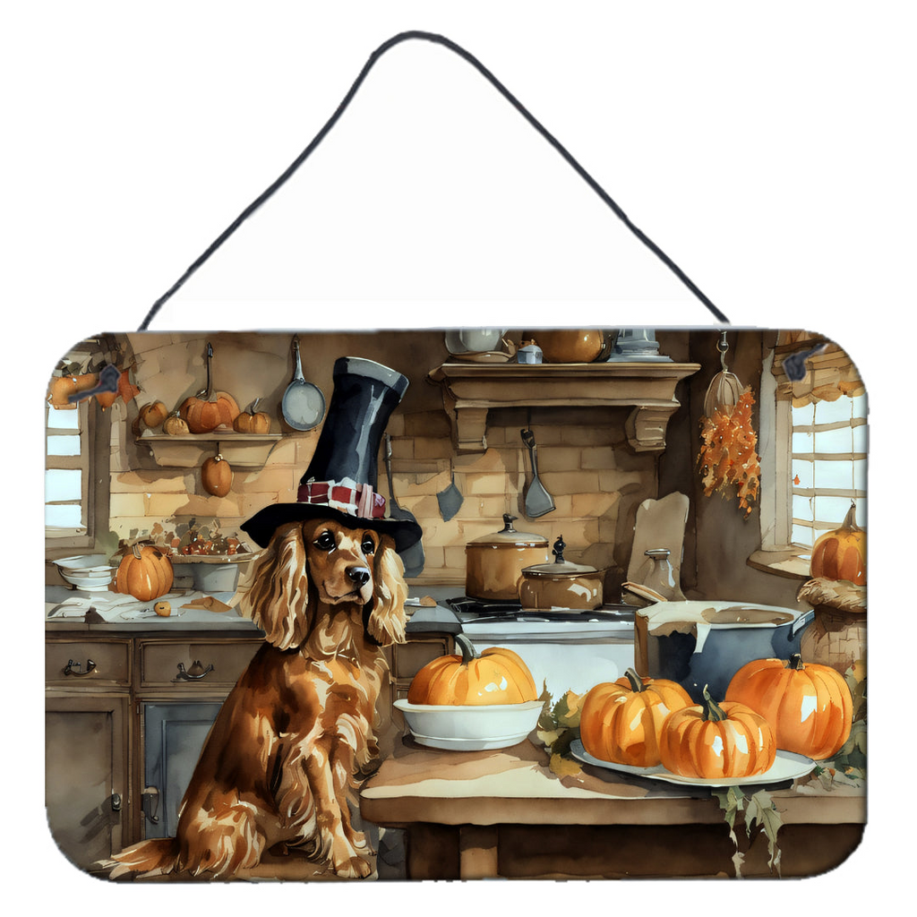 Glamorous Pups : Cocker Spaniel Fall Kitchen Pumpkins Wall or Door Hanging Prints