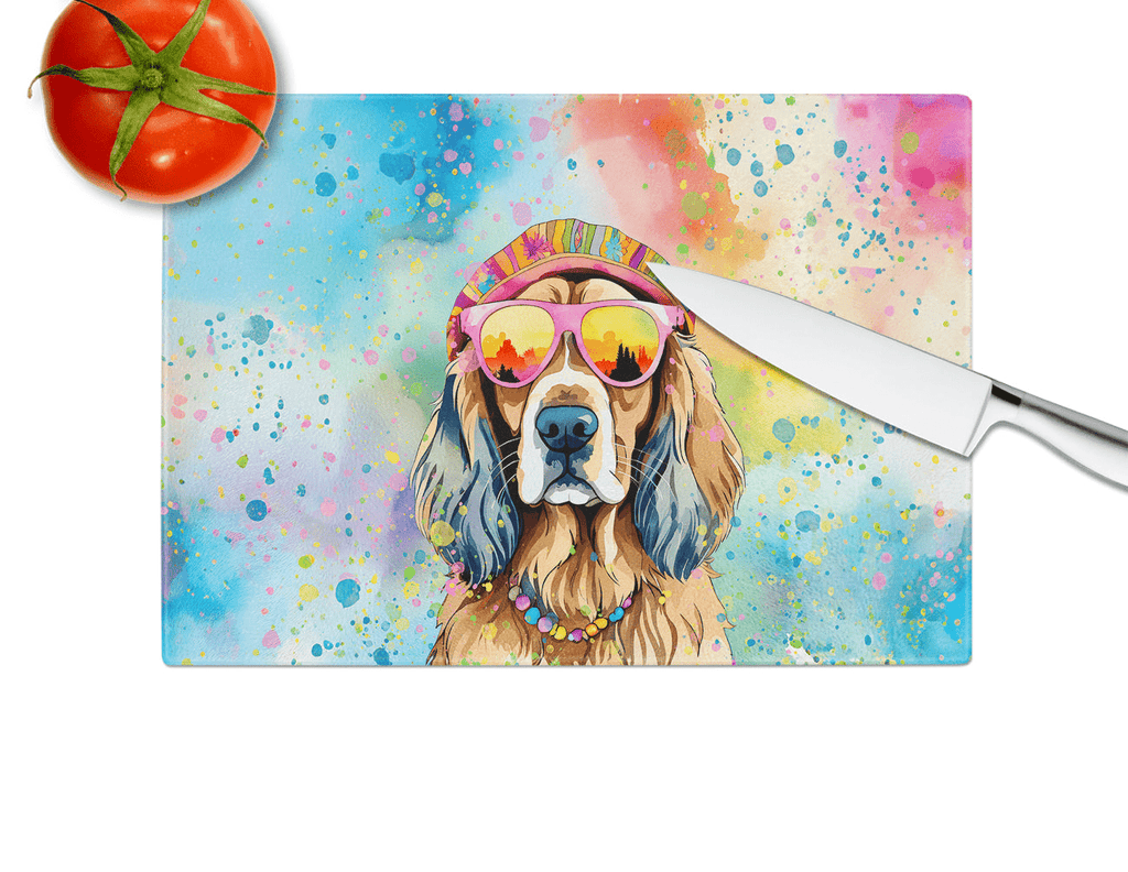Glamorous Pups : Cocker Spaniel Hippie Dawg Glass Cutting Board