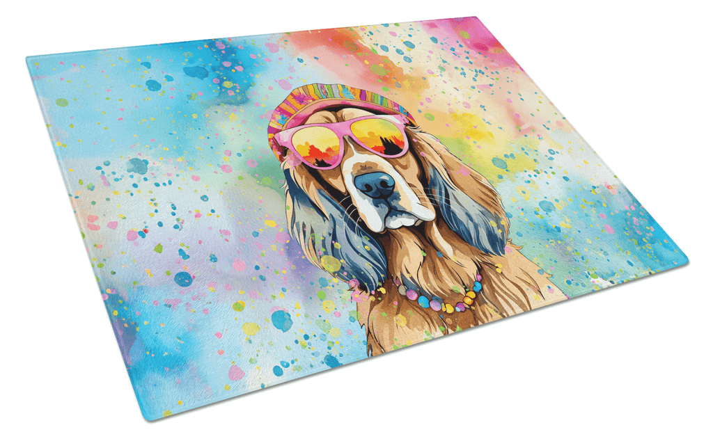 Glamorous Pups : Cocker Spaniel Hippie Dawg Glass Cutting Board