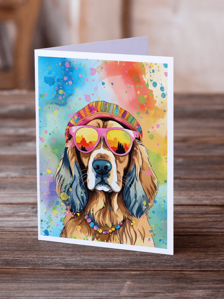 Glamorous Pups : Cocker Spaniel Hippie Dawg Greeting Cards Pack of 8