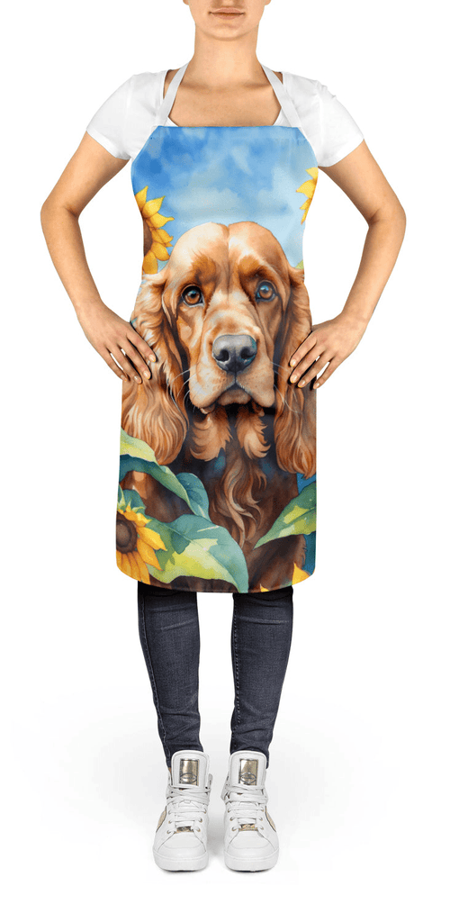 Glamorous Pups : Cocker Spaniel in Sunflowers Apron
