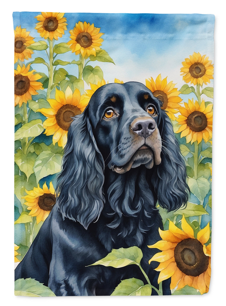 Glamorous Pups : Cocker Spaniel in Sunflowers Garden Flag