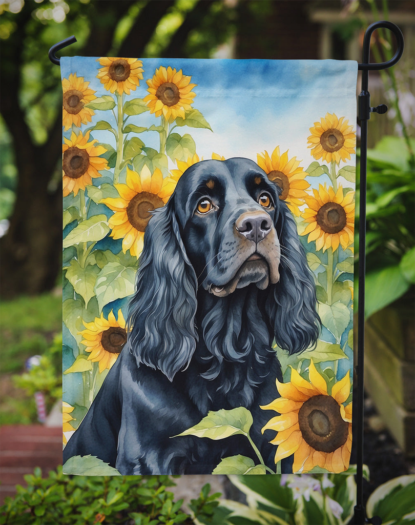 Glamorous Pups : Cocker Spaniel in Sunflowers Garden Flag