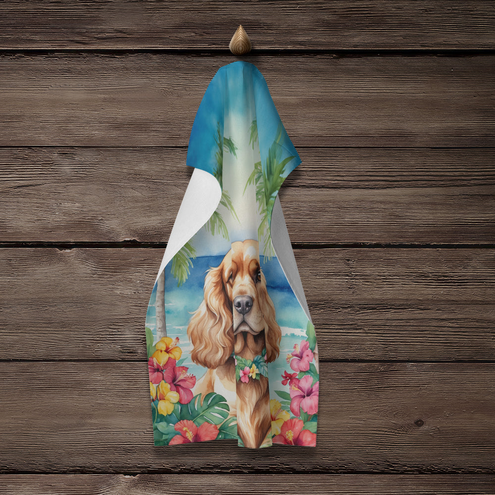 Glamorous Pups : Cocker Spaniel Luau Kitchen Towel
