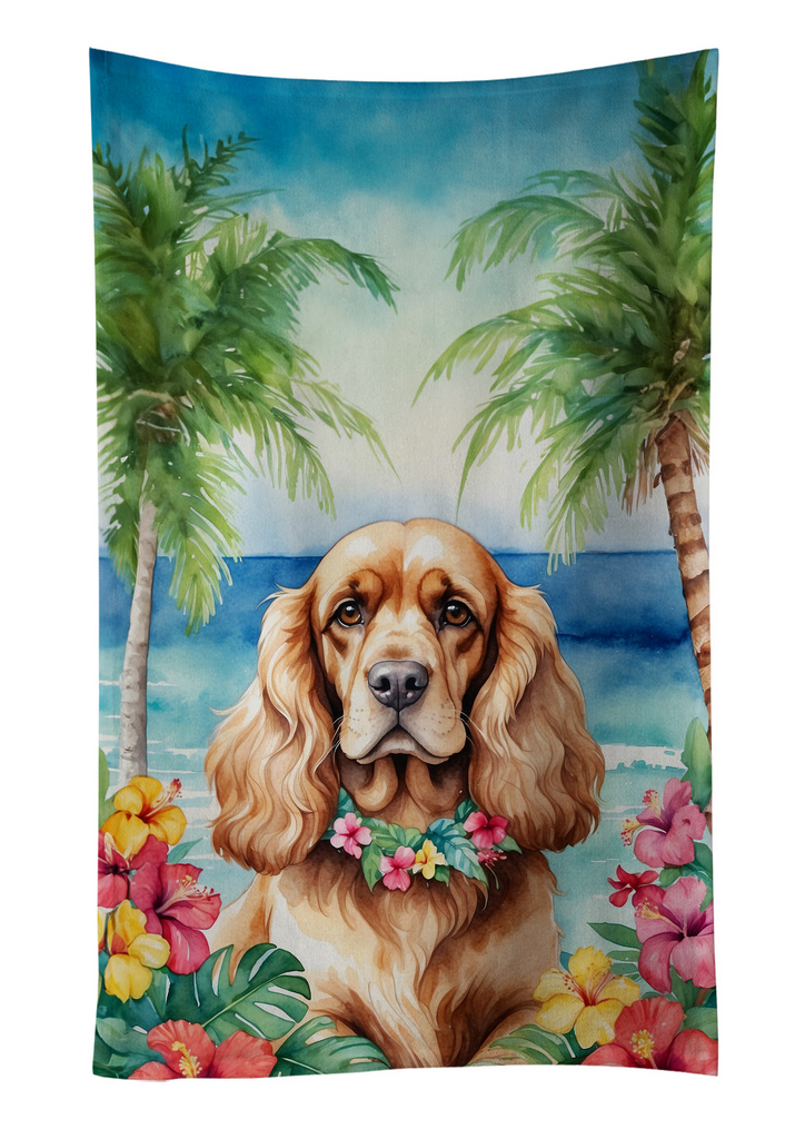 Glamorous Pups : Cocker Spaniel Luau Kitchen Towel