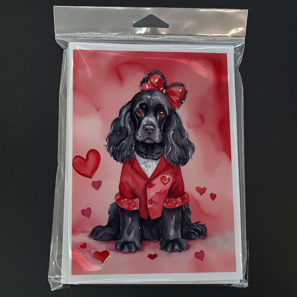 Glamorous Pups : Cocker Spaniel My Valentine Greeting Cards Pack of 8