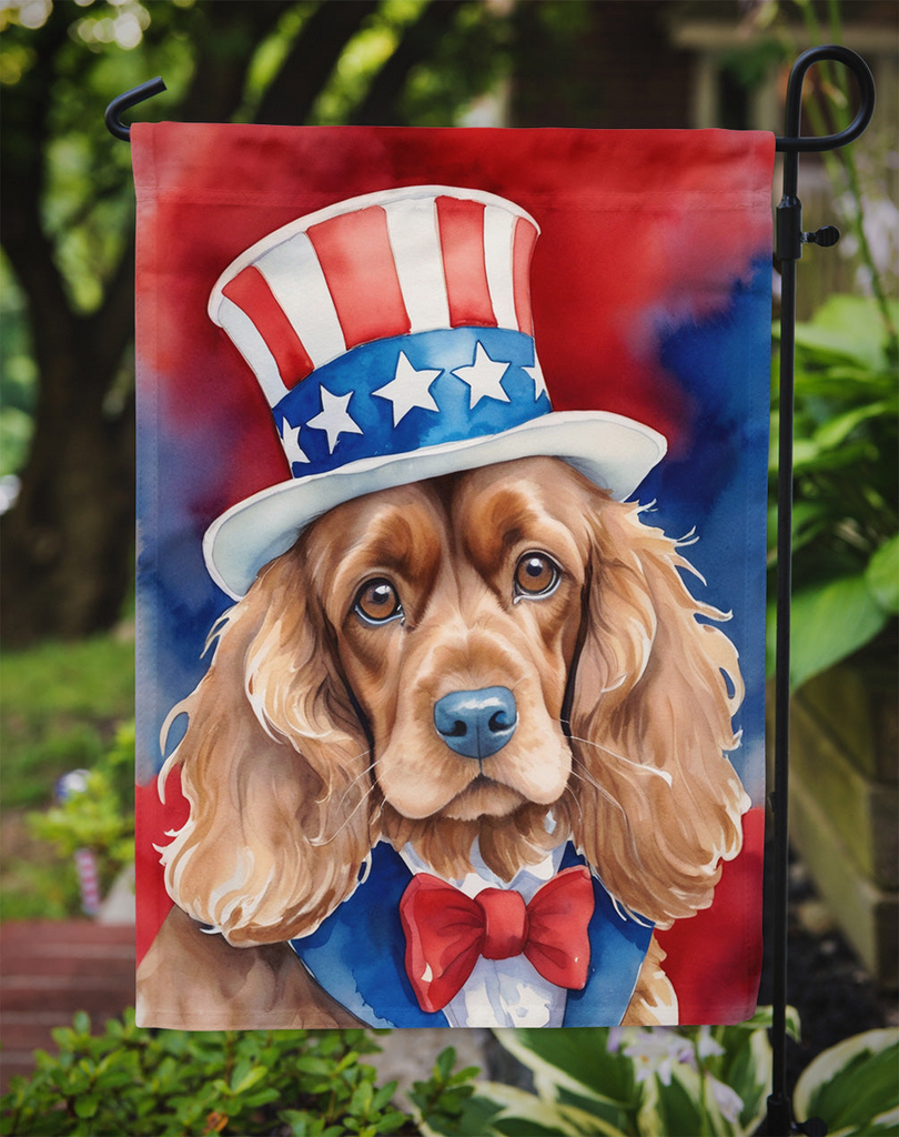 Caroline's Treasures : Cocker Spaniel Patriotic American Garden Flag