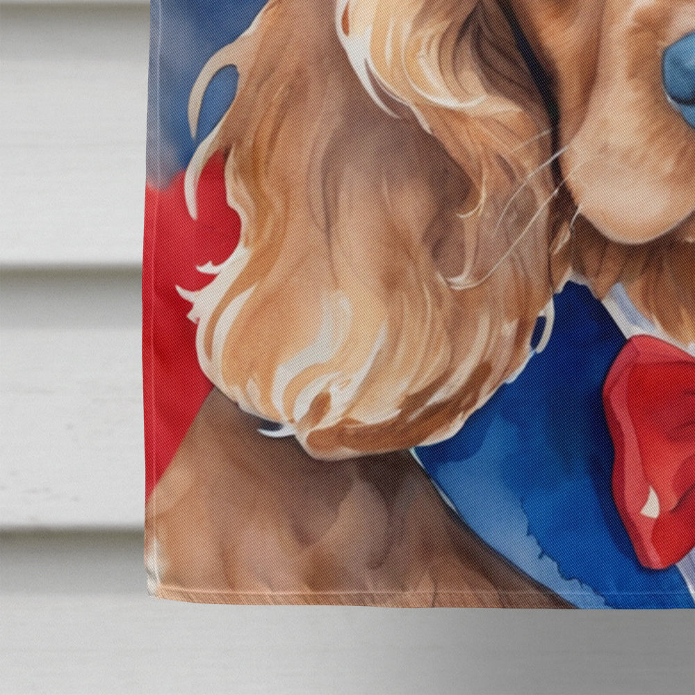 Glamorous Pups : Cocker Spaniel Patriotic American House Flag