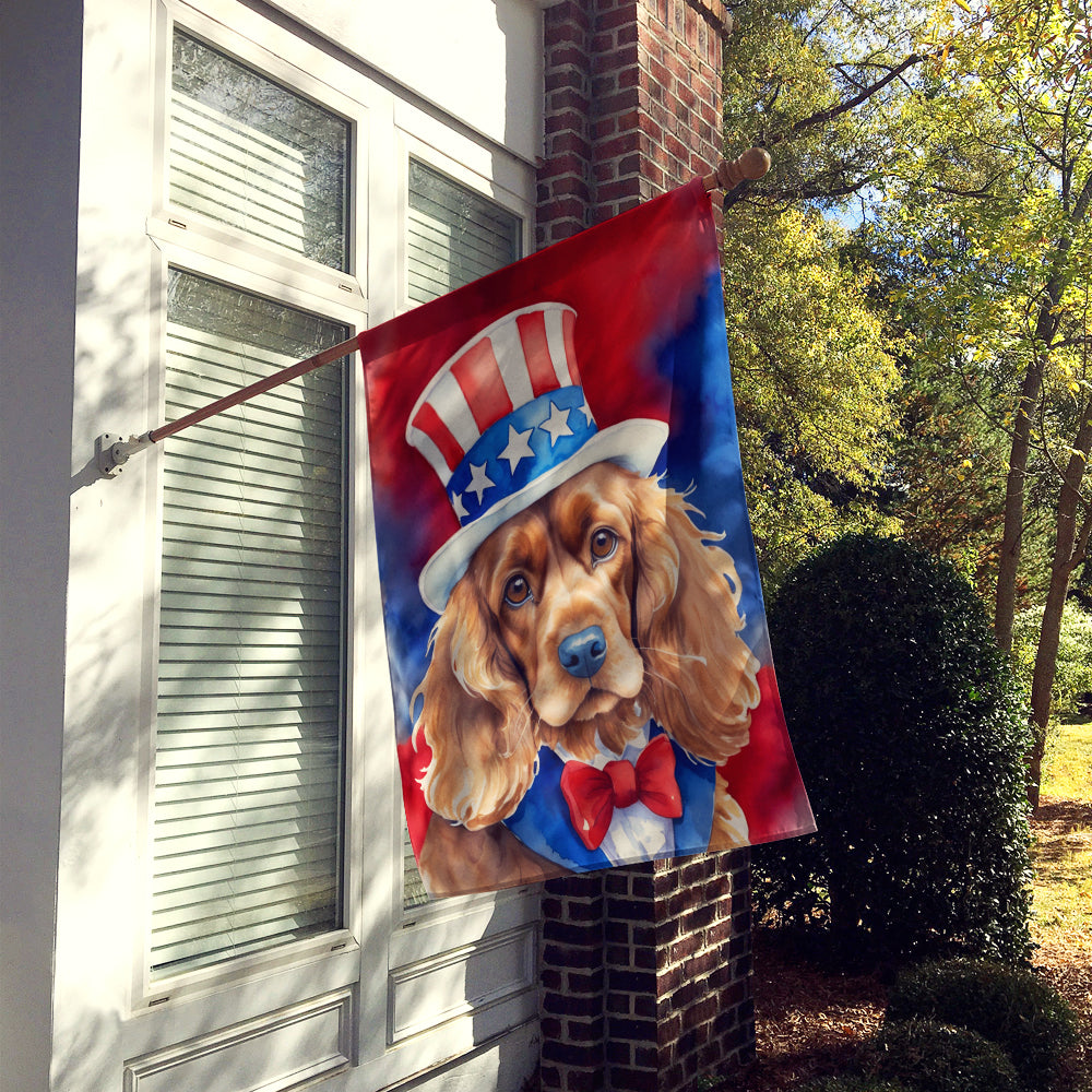 Glamorous Pups : Cocker Spaniel Patriotic American House Flag