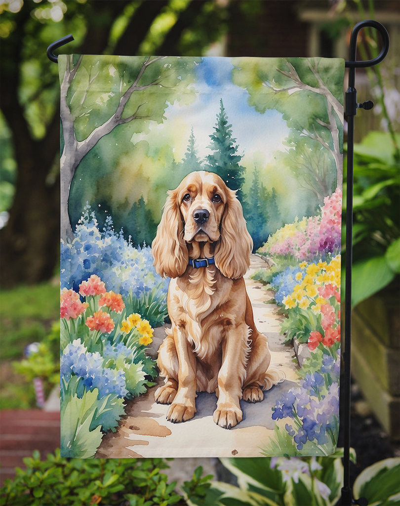 Glamorous Pups : Cocker Spaniel Spring Path Garden Flag