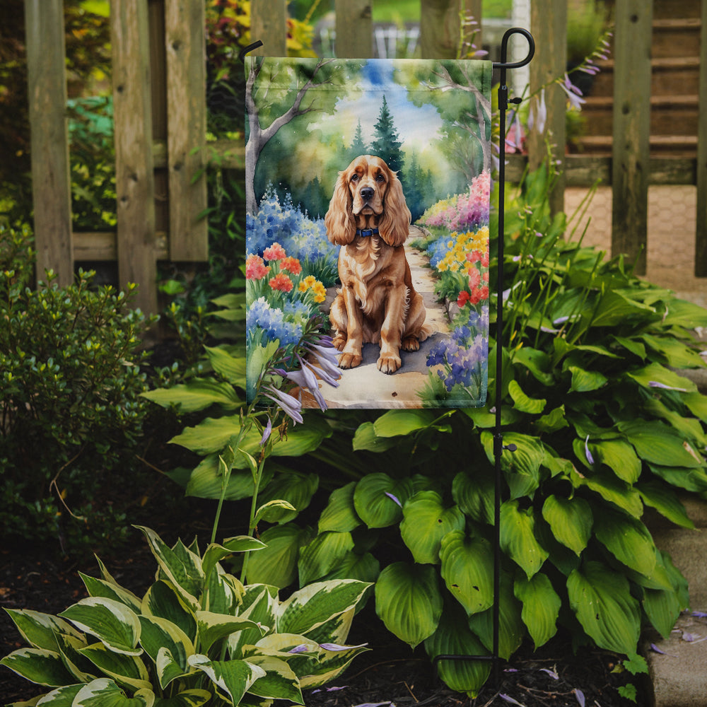 Glamorous Pups : Cocker Spaniel Spring Path Garden Flag
