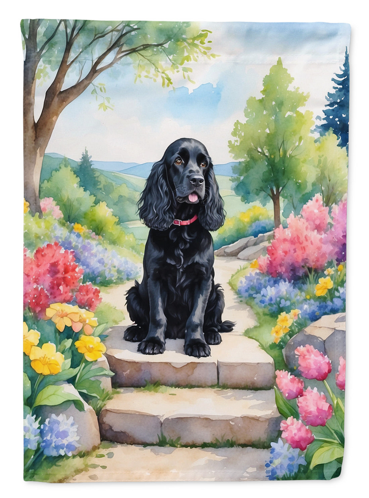 Glamorous Pups : Cocker Spaniel Spring Path House Flag