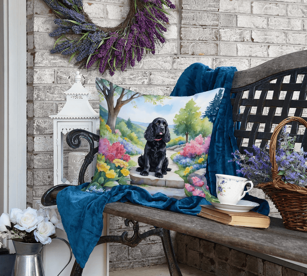 Glamorous Pups : Cocker Spaniel Spring Path Throw Pillow