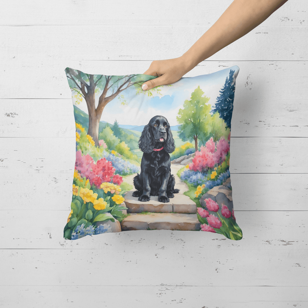 Glamorous Pups : Cocker Spaniel Spring Path Throw Pillow