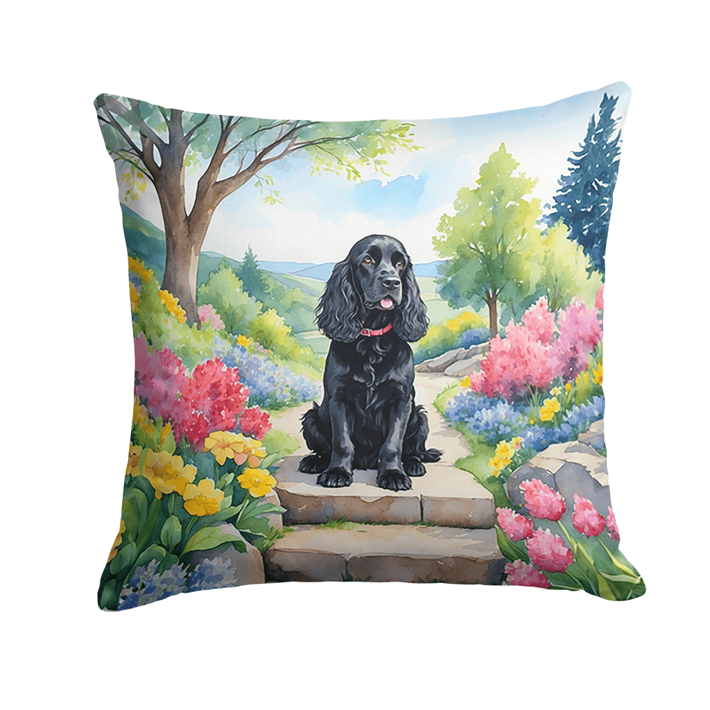 Glamorous Pups : Cocker Spaniel Spring Path Throw Pillow