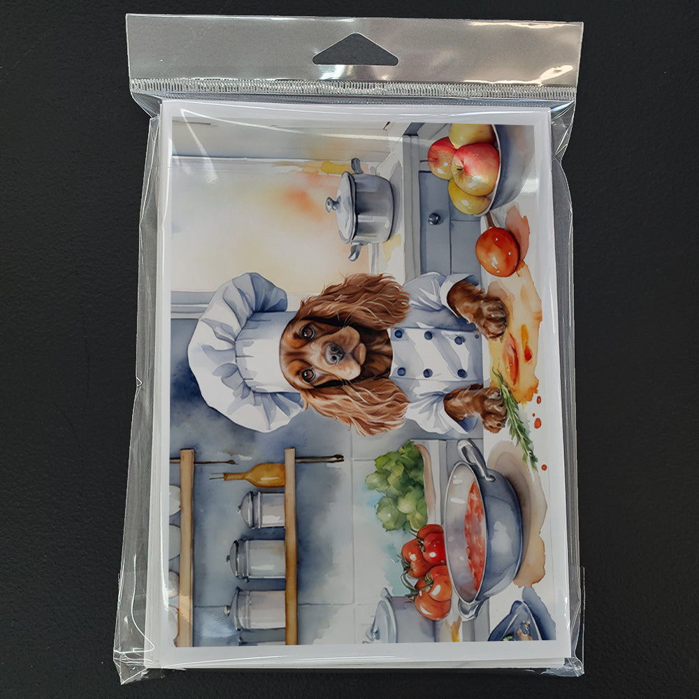 Glamorous Pups : Cocker Spaniel The Chef Greeting Cards Pack of 8