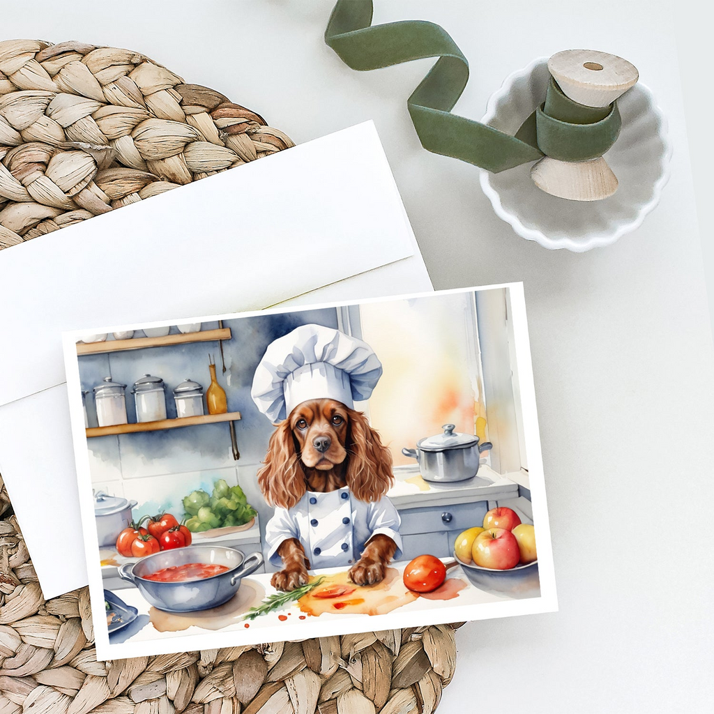 Glamorous Pups : Cocker Spaniel The Chef Greeting Cards Pack of 8