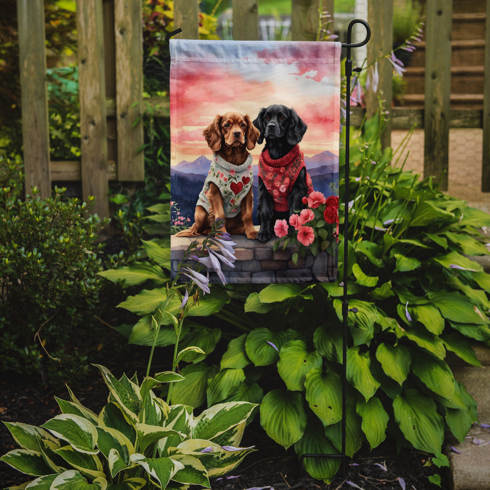 Glamorous Pups : Cocker Spaniel Two Hearts Garden Flag