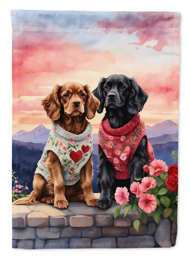 Glamorous Pups : Cocker Spaniel Two Hearts Garden Flag