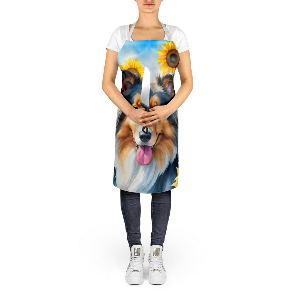Glamorous Pups : Collie in Sunflowers Apron