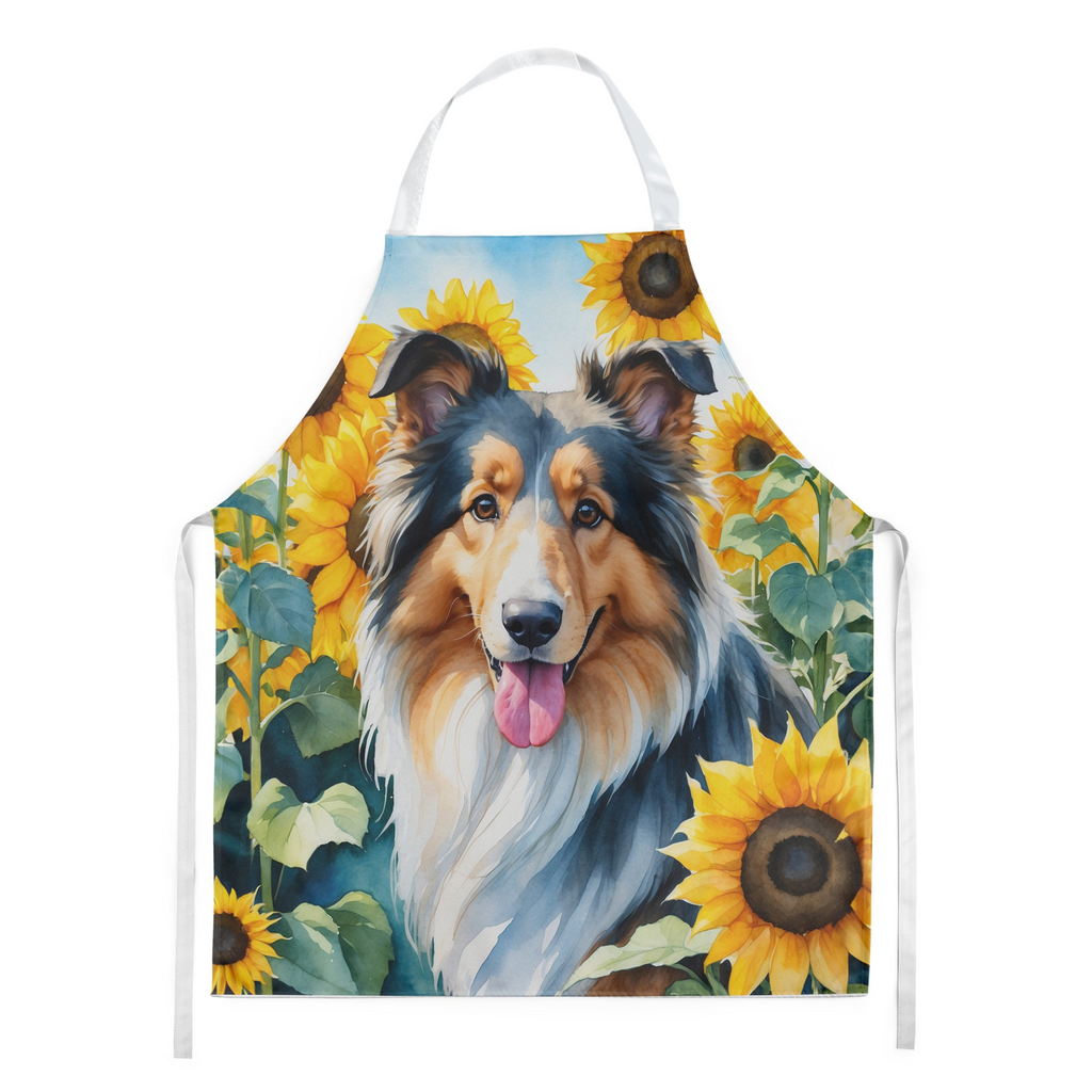 Glamorous Pups : Collie in Sunflowers Apron