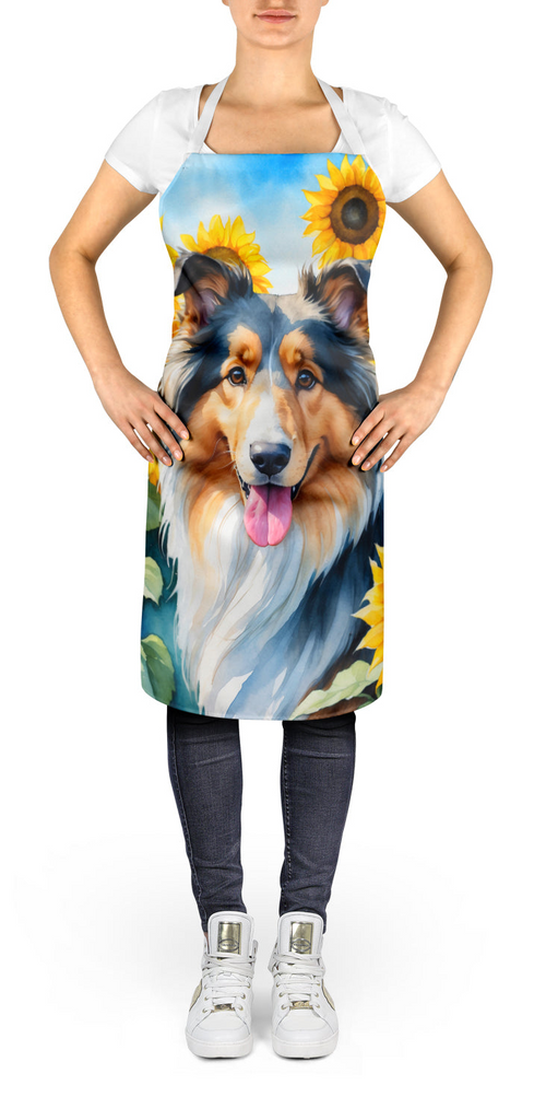 Glamorous Pups : Collie in Sunflowers Apron