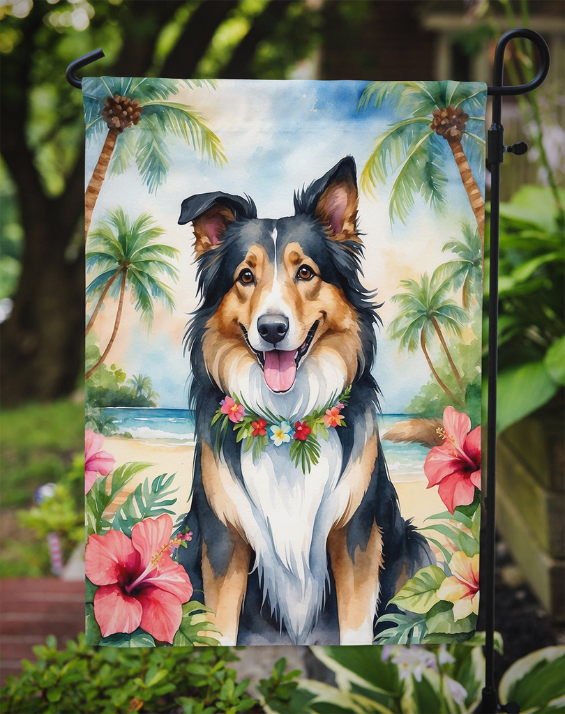 Glamorous Pups : Collie Luau Garden Flag