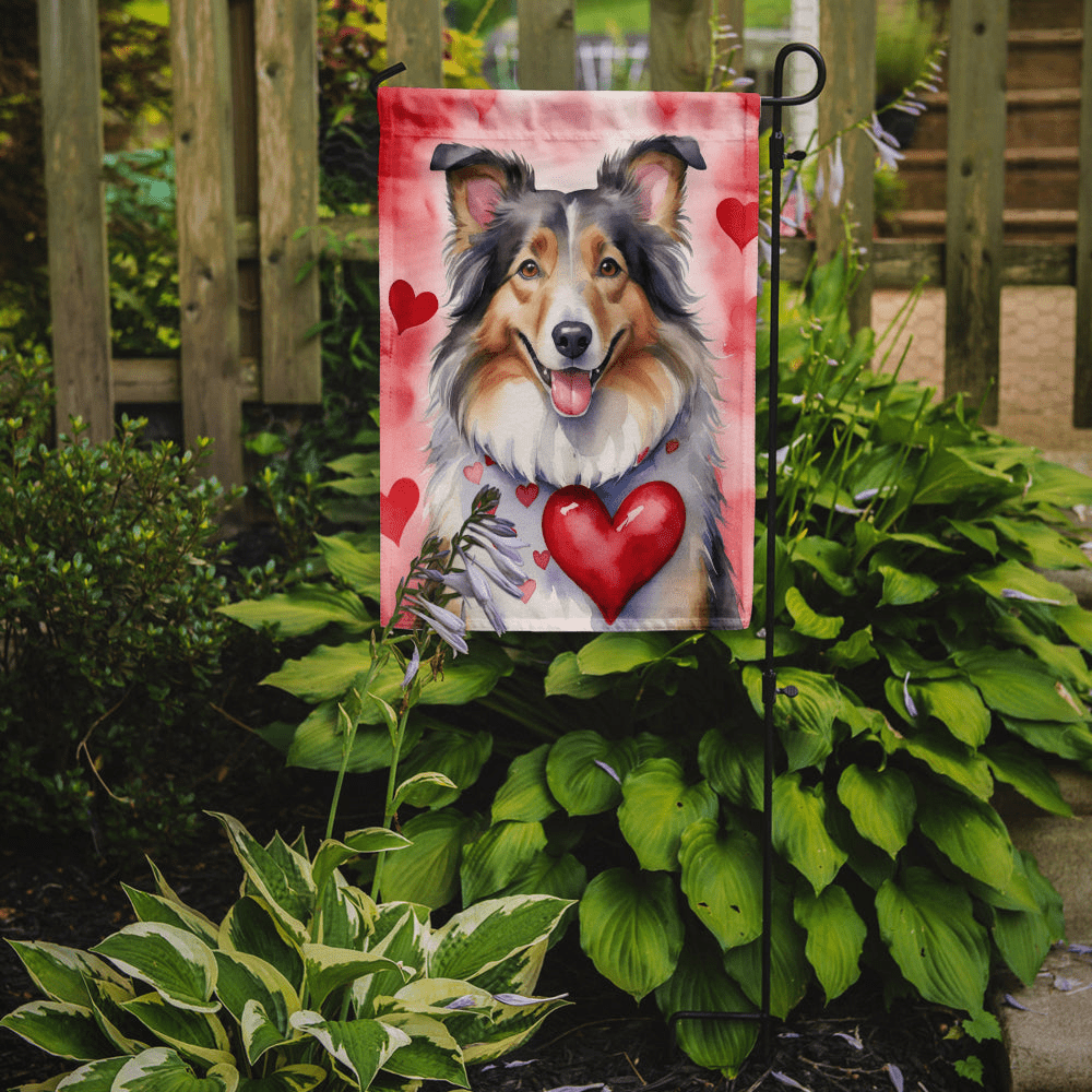 Glamorous Pups : Collie My Valentine Garden Flag
