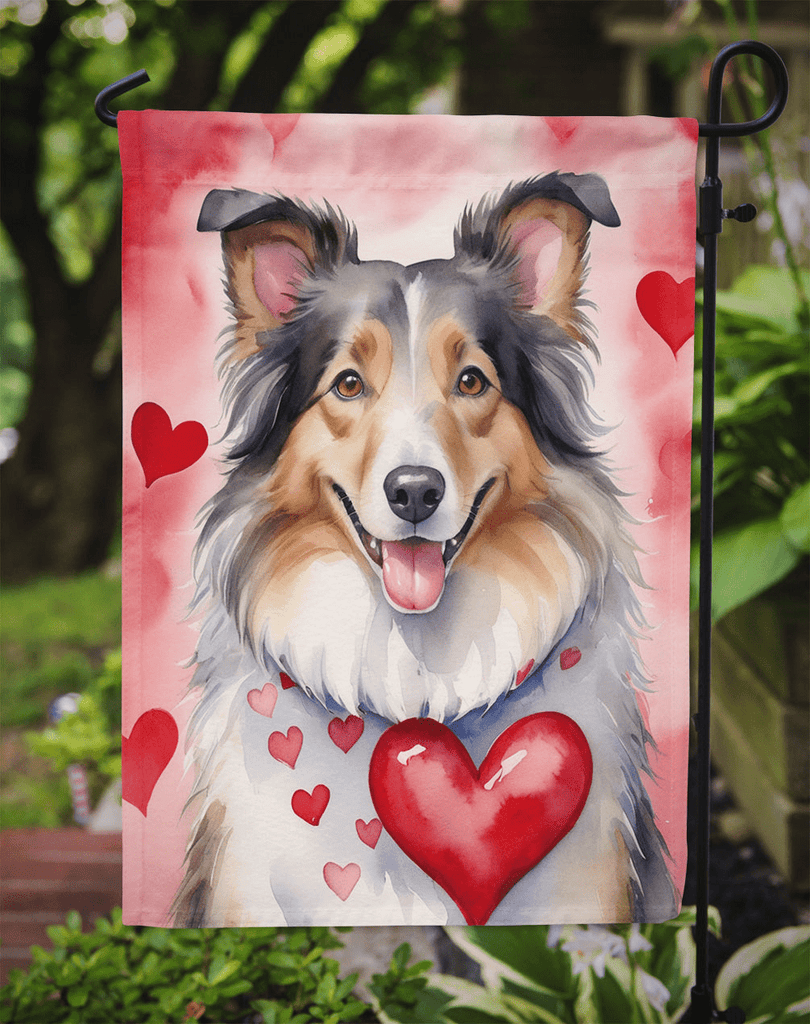 Glamorous Pups : Collie My Valentine Garden Flag