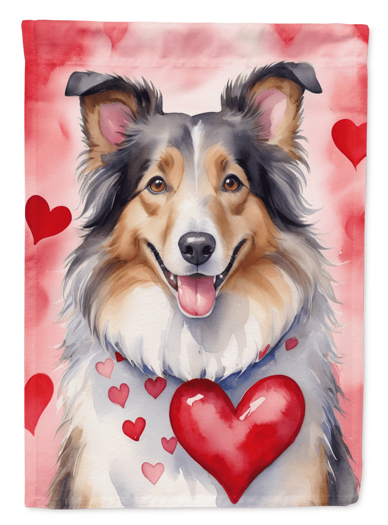 Glamorous Pups : Collie My Valentine Garden Flag