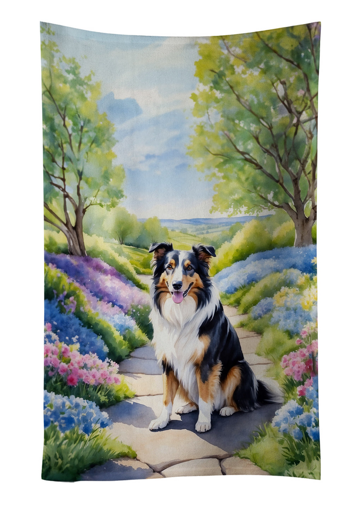 Glamorous Pups : Collie Spring Path Kitchen Towel