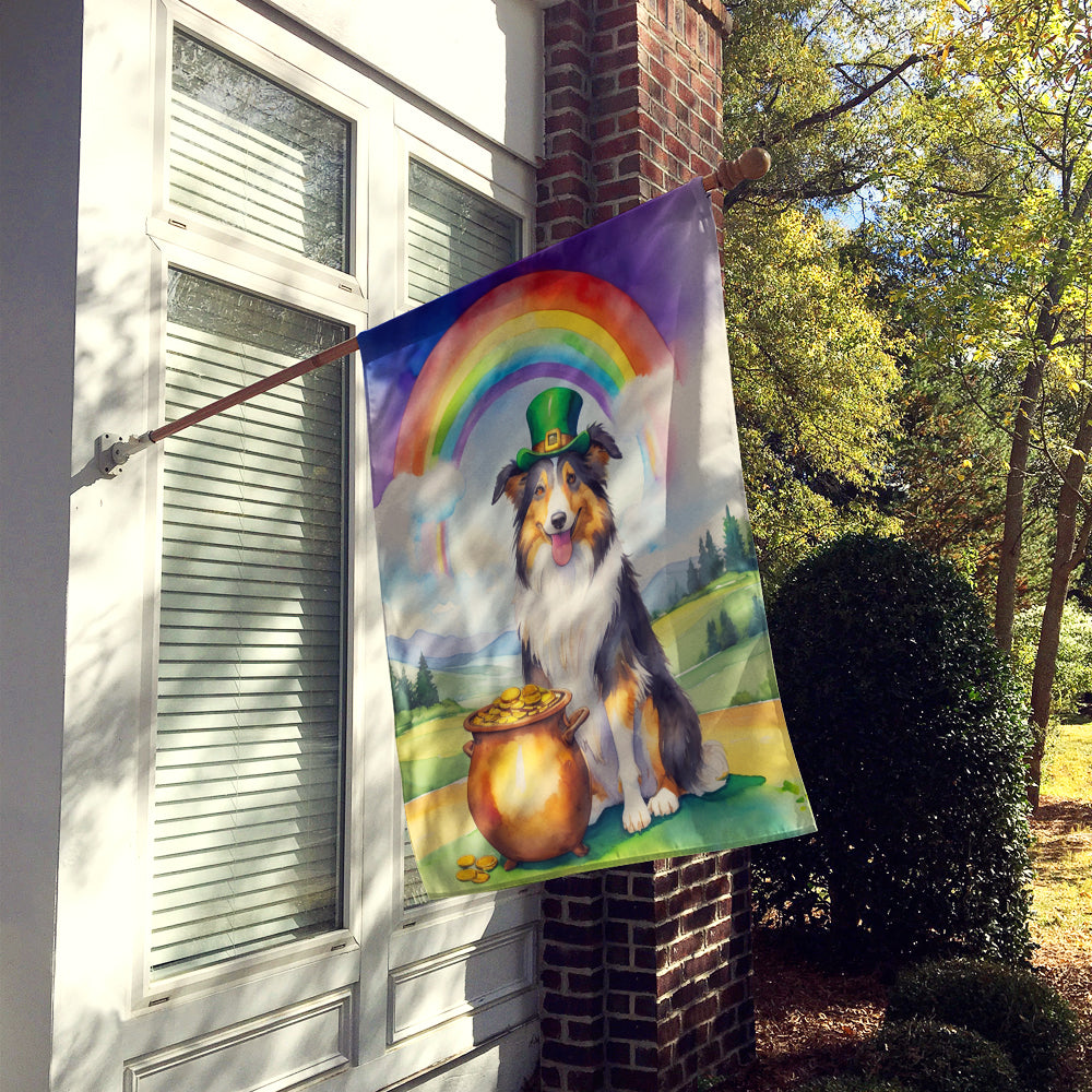 Glamorous Pups : Collie St Patrick's Day House Flag