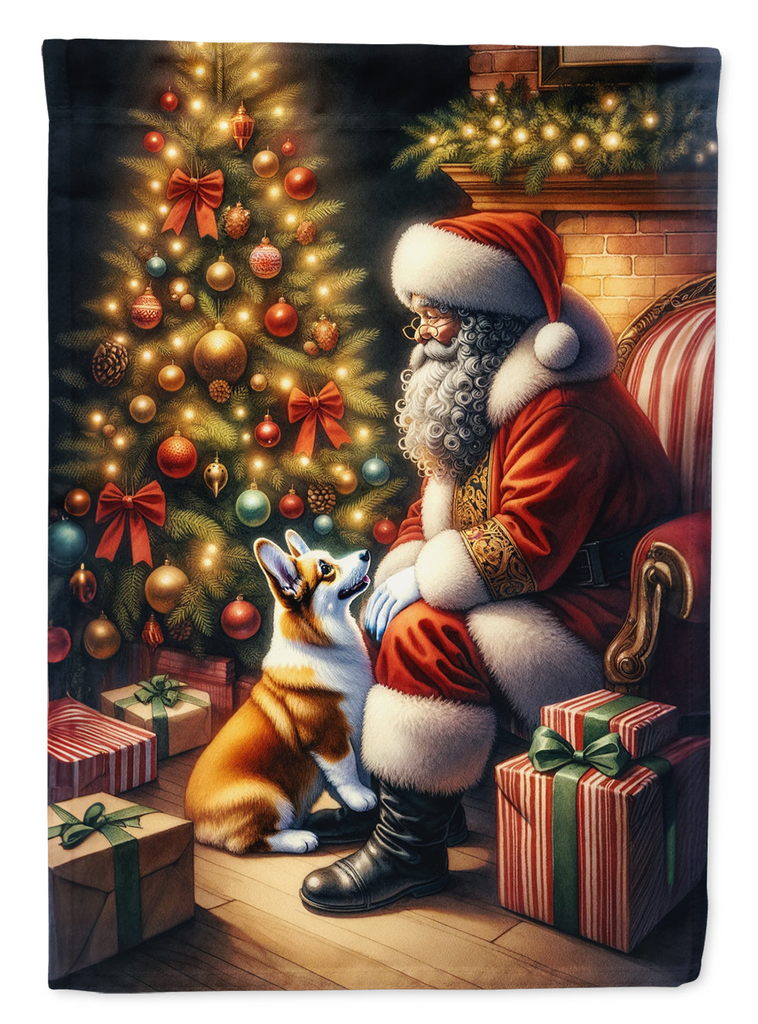 Glamorous Pups : Corgi and Santa Claus House Flag
