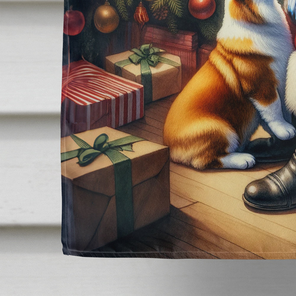 Glamorous Pups : Corgi and Santa Claus House Flag