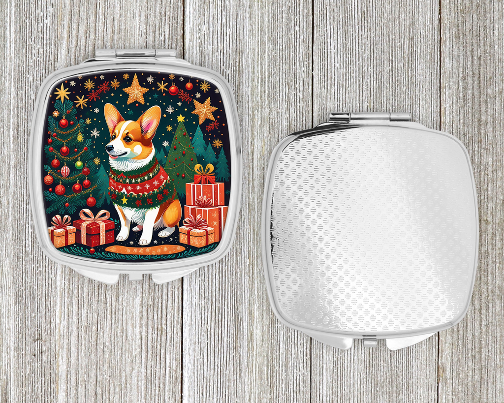 Glamorous Pups : Corgi Christmas Compact Mirror