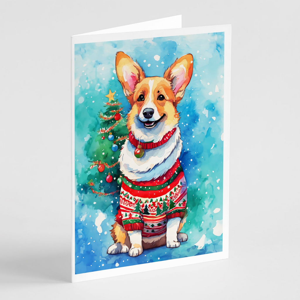 Glamorous Pups : Corgi Christmas Greeting Cards Pack of 8