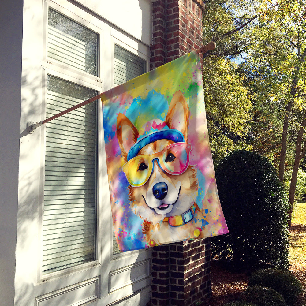 Glamorous Pups : Corgi Hippie Dawg House Flag