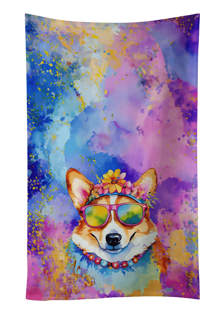 Glamorous Pups : Corgi Hippie Dawg Kitchen Towel