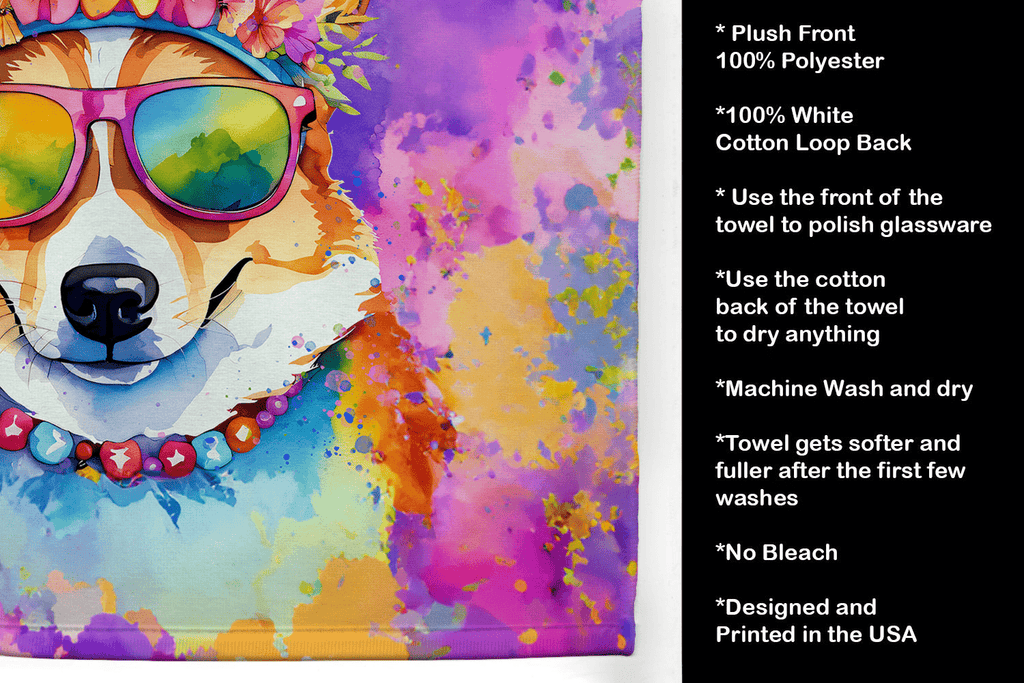 Glamorous Pups : Corgi Hippie Dawg Kitchen Towel