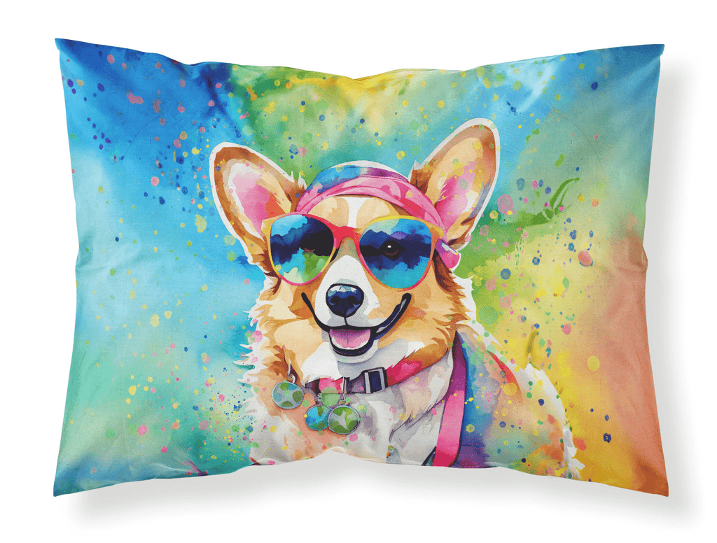 Glamorous Pups : Corgi Hippie Dawg Standard Pillowcase