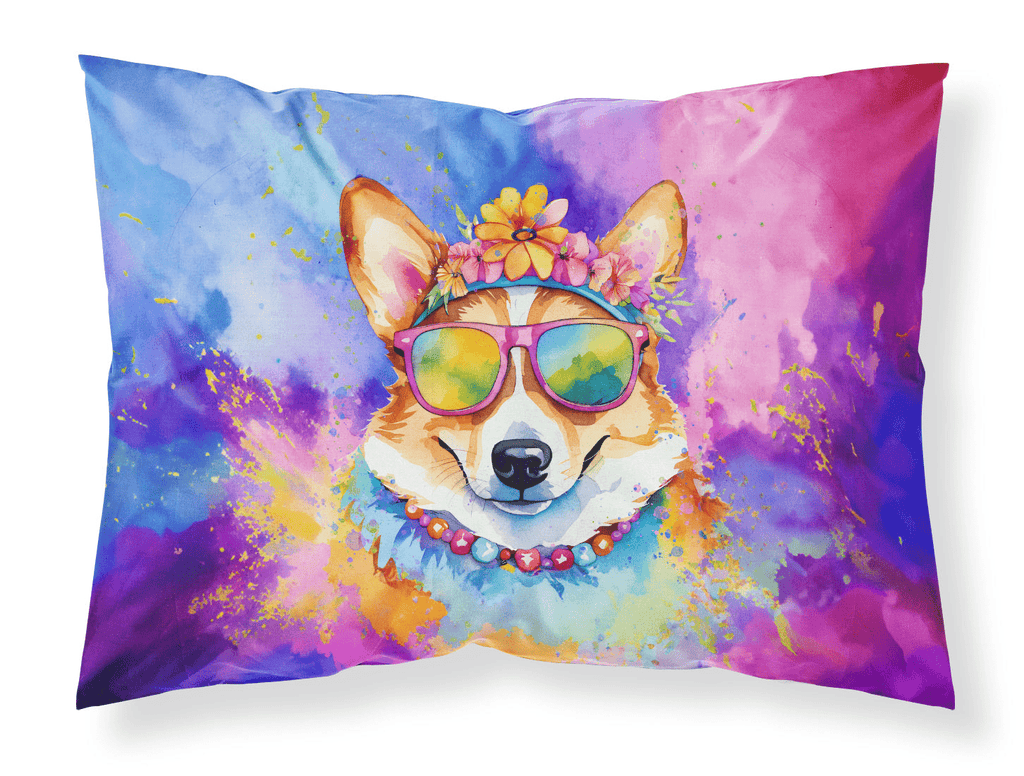 Glamorous Pups : Corgi Hippie Dawg Standard Pillowcase