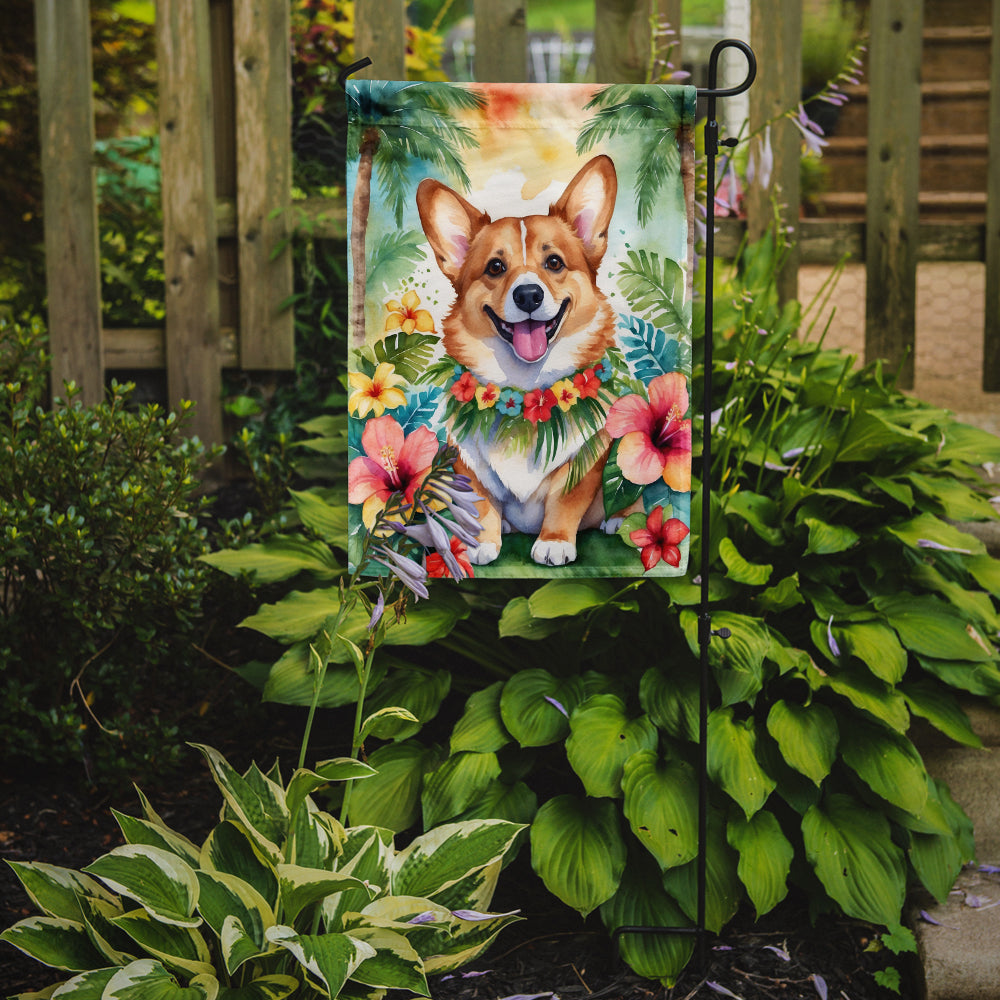 Glamorous Pups : Corgi Luau Garden Flag