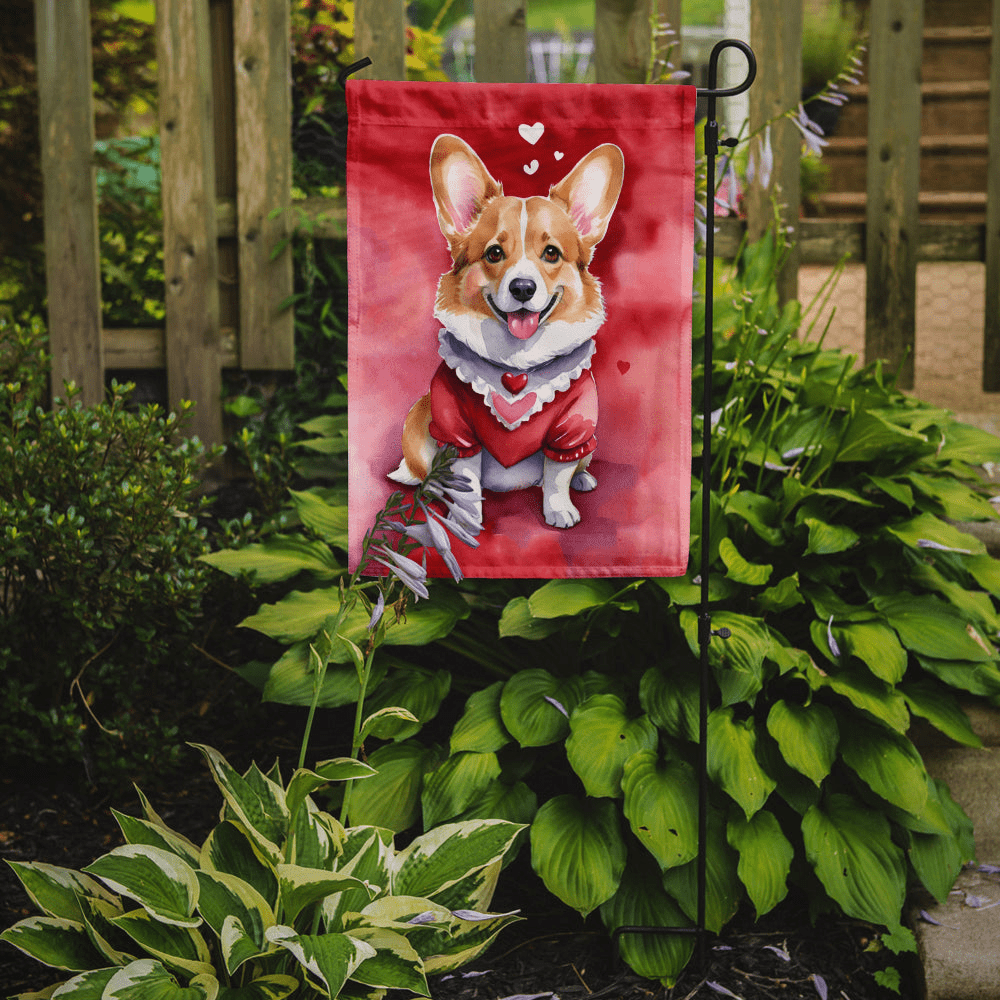 Glamorous Pups : Corgi My Valentine Garden Flag