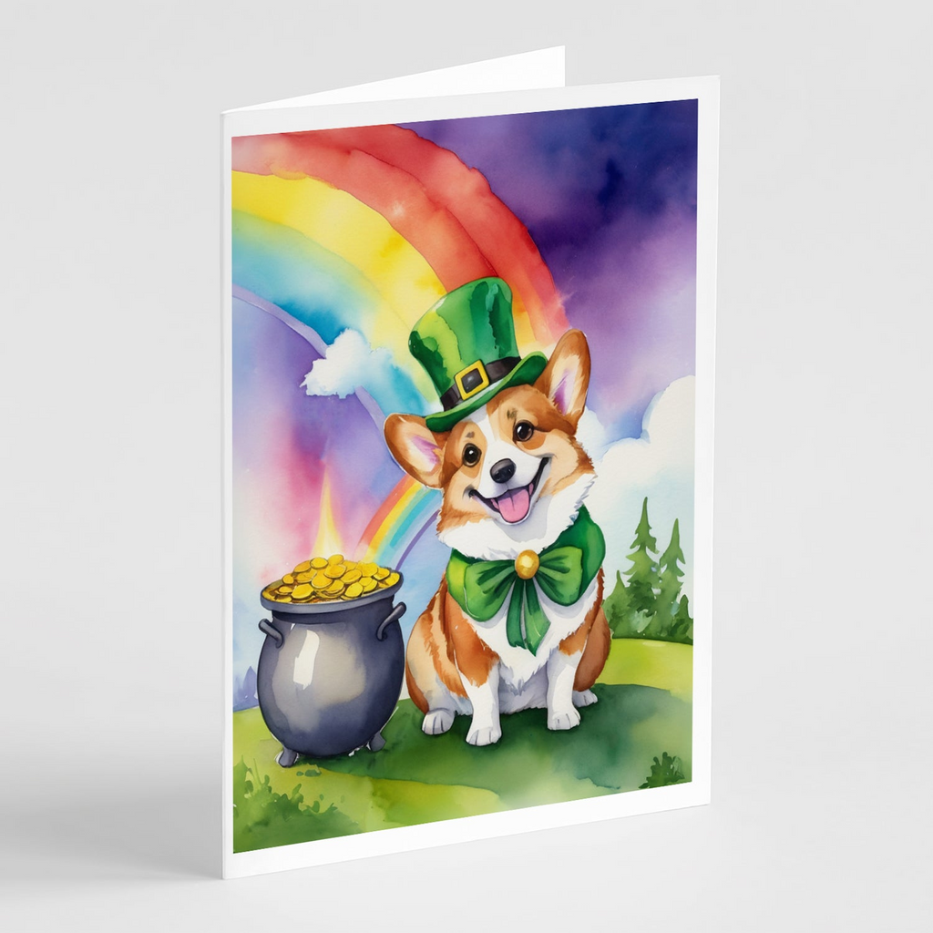 Glamorous Pups : Corgi St Patrick's Day Greeting Cards Pack of 8