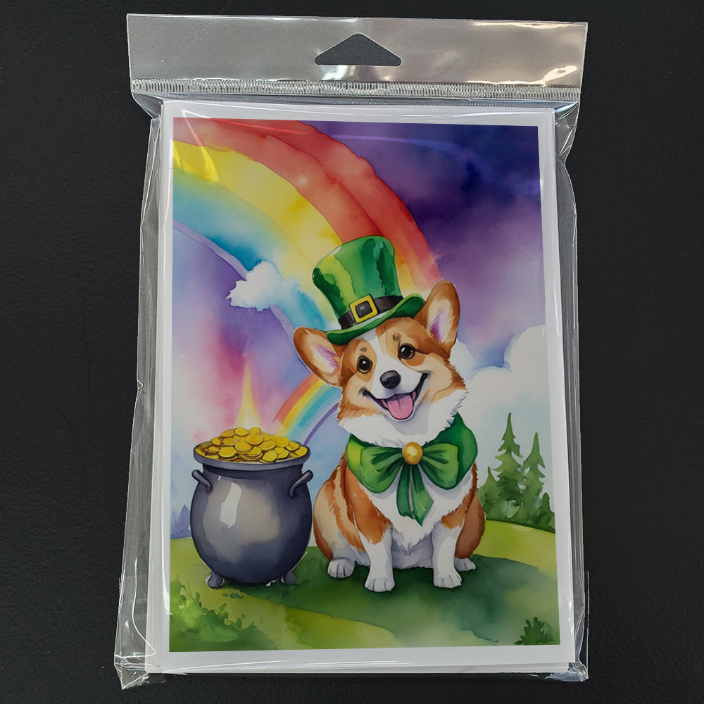 Glamorous Pups : Corgi St Patrick's Day Greeting Cards Pack of 8