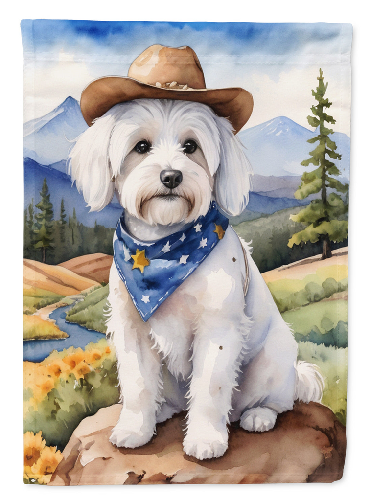 Glamorous Pups : Coton de Tulear Cowboy Welcome Garden Flag