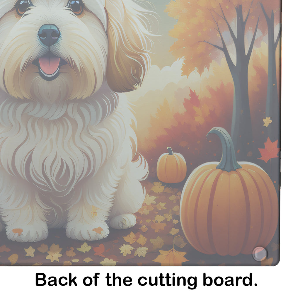 Glamorous Pups : Coton De Tulear Fall Glass Cutting Board