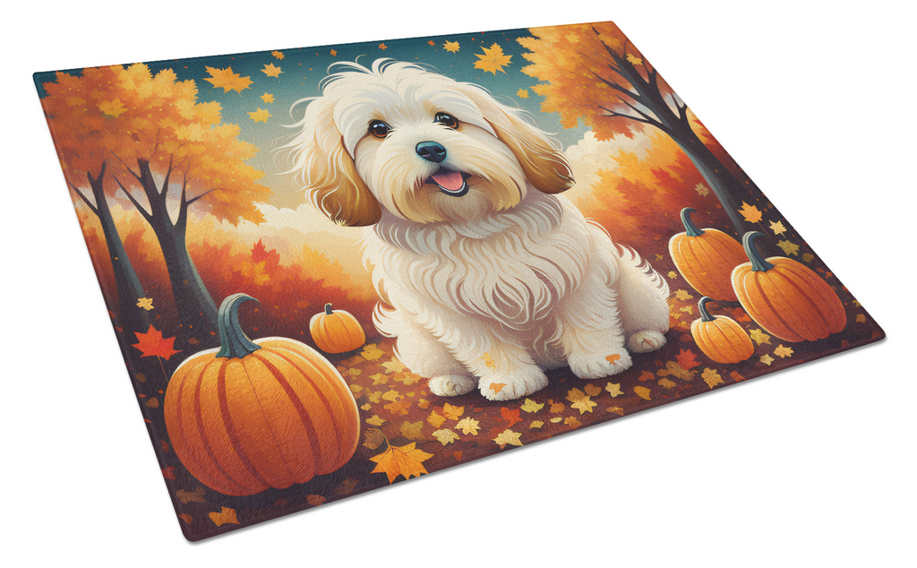 Glamorous Pups : Coton De Tulear Fall Glass Cutting Board