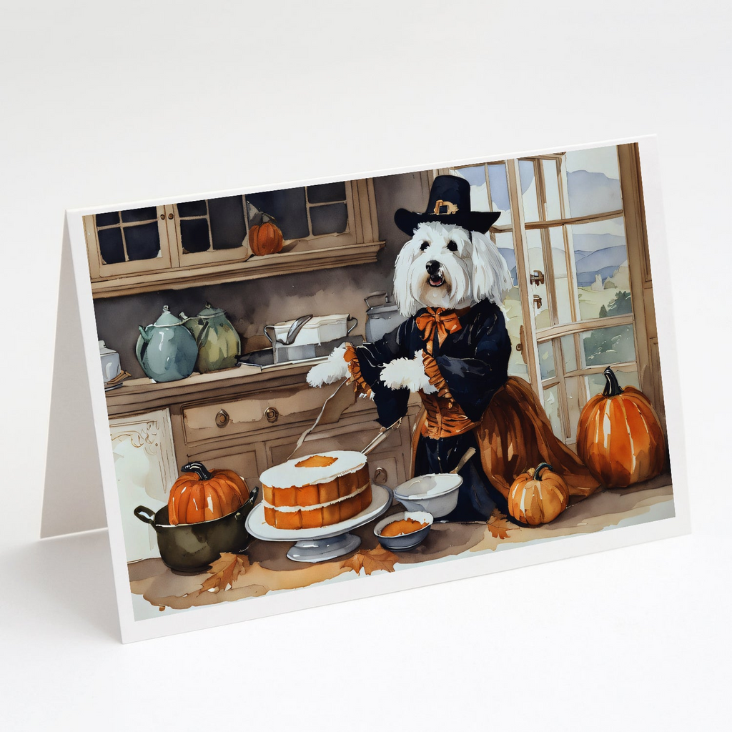 Glamorous Pups : Coton De Tulear Fall Kitchen Pumpkins Greeting Cards Pack of 8