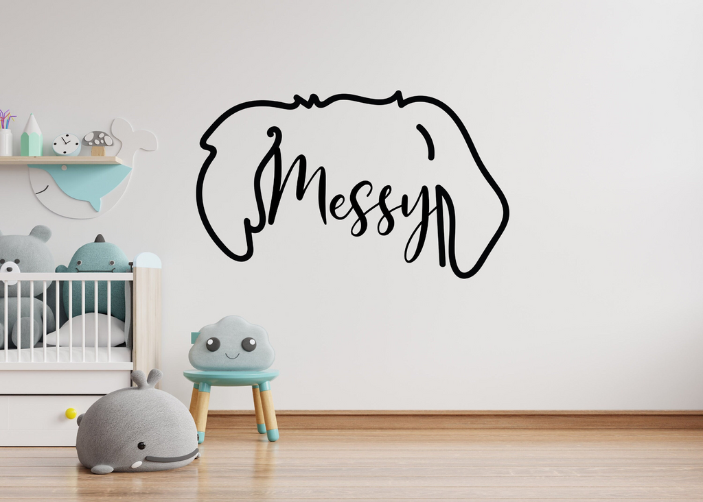 Decords Wall Art: Custom Pet Ear Car Decal – Personalized Dog Name Vinyl Sticker for Car, Wall, or Window 🐾✨